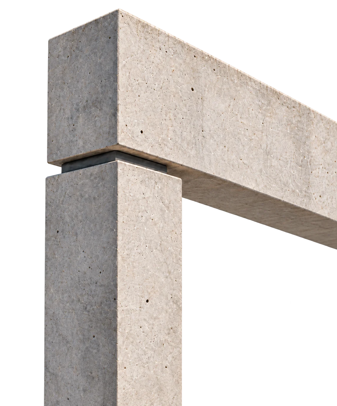 Gelžbetoninė sija ant kolonos su elastomerine atrama