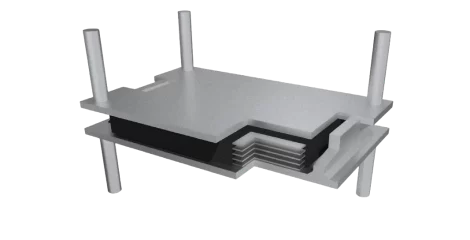 Sliding bearing to EN 1337-3, TYPE E1 (multidirectional) with anchoring system